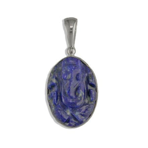 Pendant- Sterling Silver & Lapis Ganesh Elephant